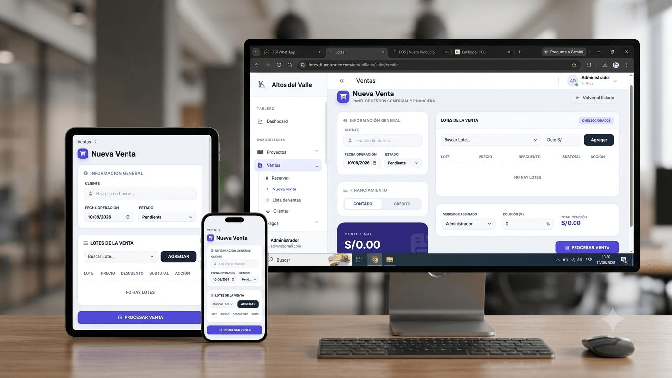 Sistema de Control de Venta de Terrenos a Cuotas (Laravel / MySQL)